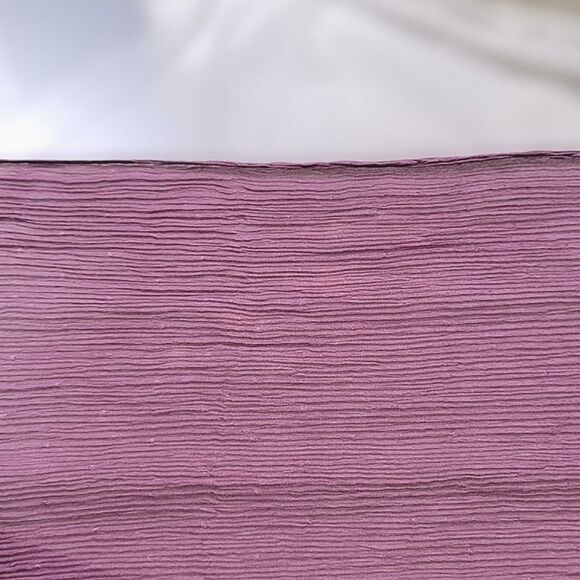 Vtg lilac sheer silk chiffon crepon patterned end slim scarf - Picture 13 of 13